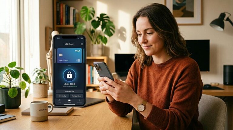 Mujer que bloquea la Tarjetami desde la app