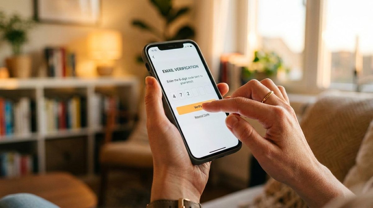 Cómo cambiar el correo electrónico en Mercado Pago desde tu celular o computadora 2 Persona llevando a cabo verificación de correo electrónico en el celular