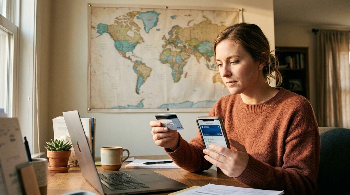 Tarjeta: ¿funciona en el extranjero? Guía para usarla sin cargos inesperados 2 Mujer que verifica su tarjeta internacional